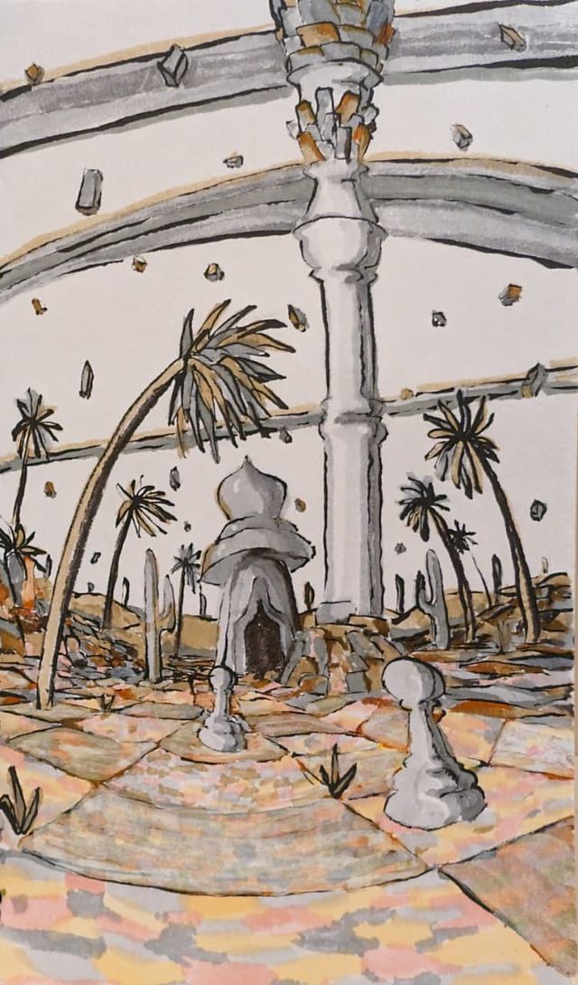 A painting from the piece